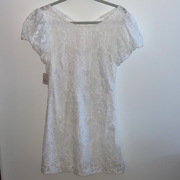 NWT Free People Hailee Lace Short Puffed Sleeve Mini Dress in size M - Picture 5 of 8